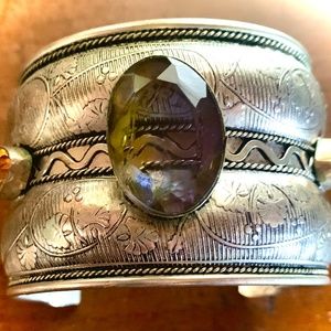 Vintage Amber Cuff Bracelet